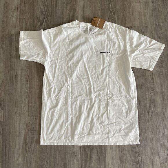 Patagonia Men's P-6 Mission Organic T-Shirt (White) Regular Fit, Large - Picture 1 of 5